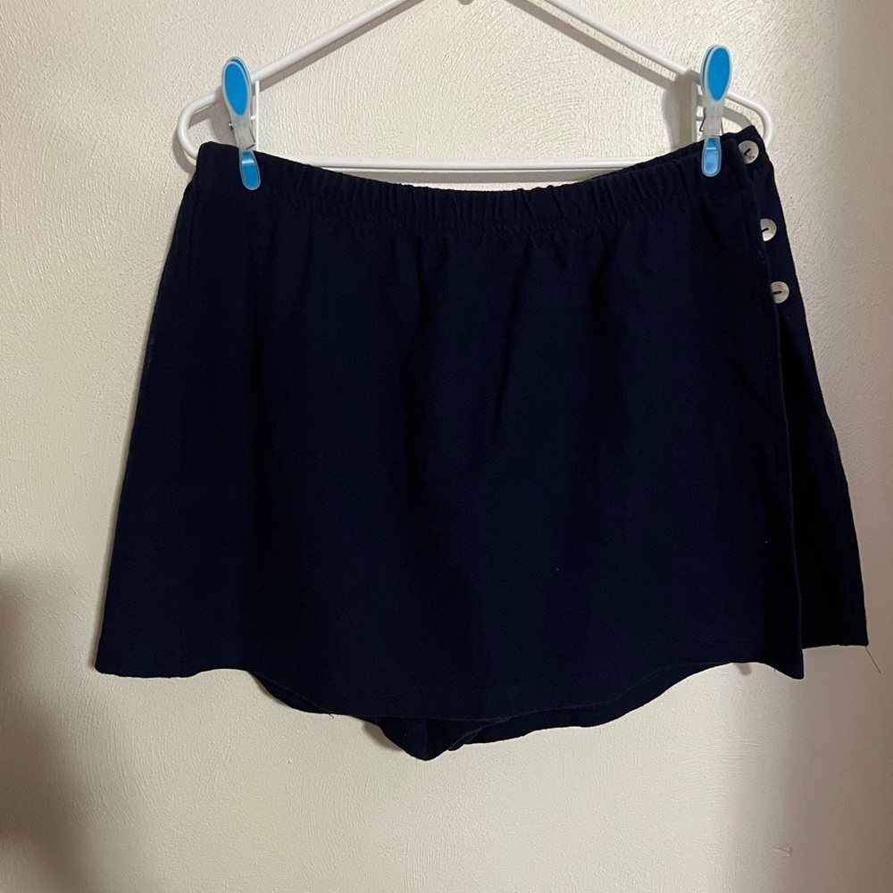 BEST UNITED GARMENT CO. Y2K‎ vintage Skort Skirt with Shorts & Buttons Navy Sz L